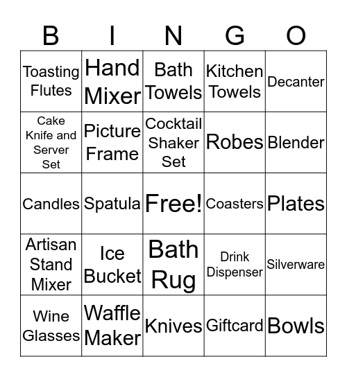 Katie's Bridal Bingo  Bingo Card