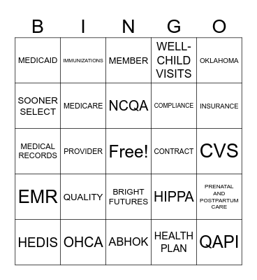 ABHOK Bingo Card