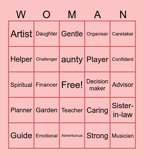 Happy Women's Day Bingo Card