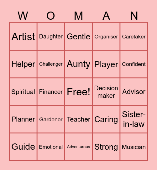 Happy Women's Day Bingo Card