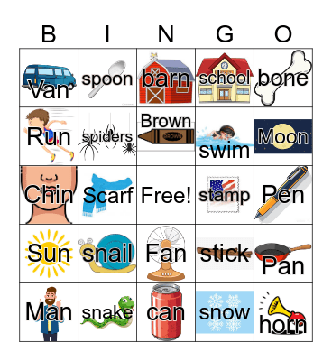 Kellsey's Sounds Bingo Card