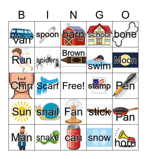 Kellsey's Sounds Bingo Card