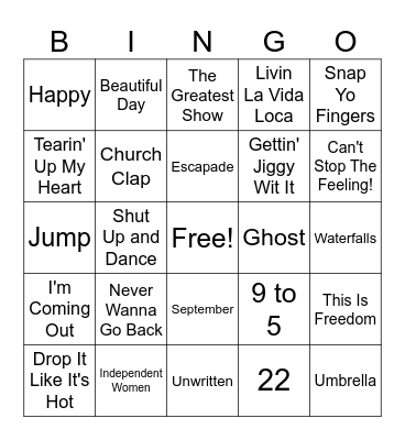 SINGO Bingo Card