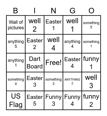 Easter Hunt Bingo Card