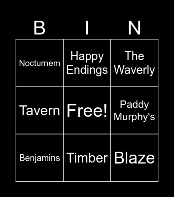 Court's Birthday Crawl Bingo Card