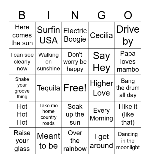 Vacation!!! Bingo Card