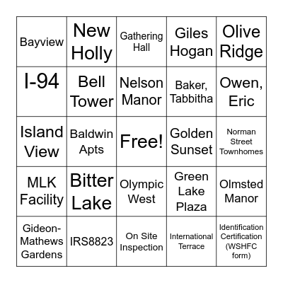 ACT BINGO Card