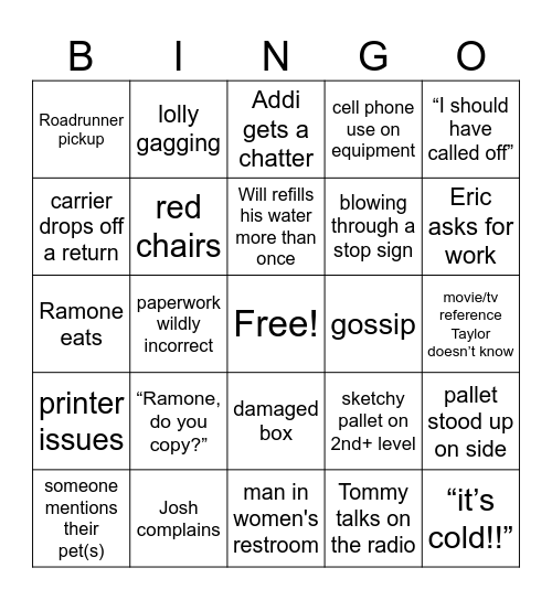 NFI Bingo 3 Bingo Card