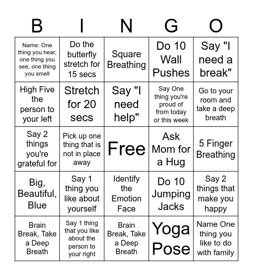 Hinojosa Family Bingo Card