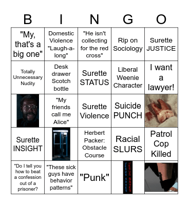 DIRTY HARRY BINGO Card