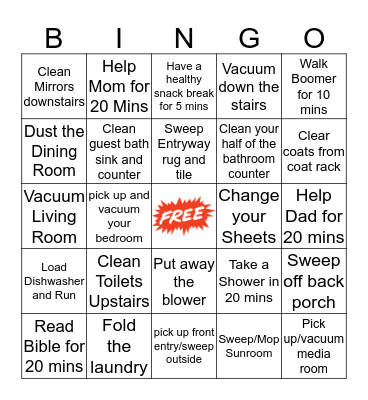 Tyler's Big Money Bingo! Bingo Card