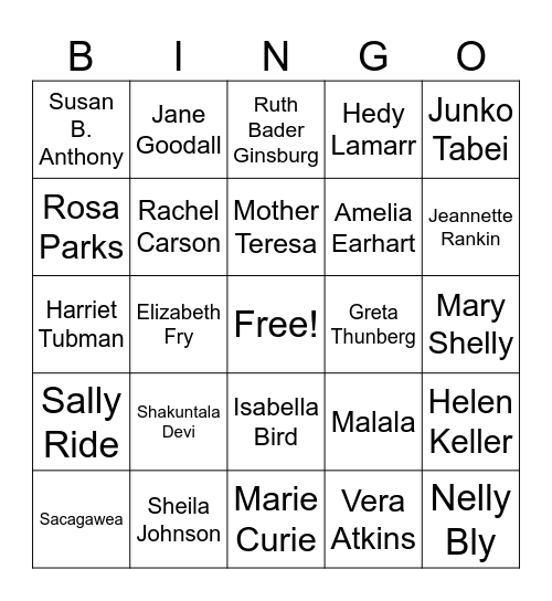INTERNATIONAL WOMEN'S DAY Bingo Card