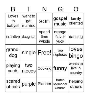 Tyeesha BINGO! Bingo Card