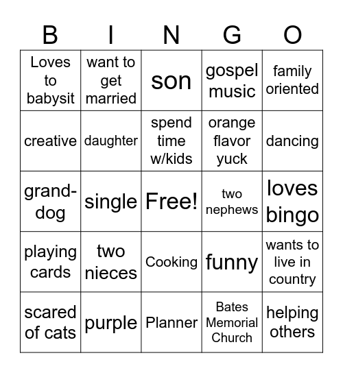 Tyeesha BINGO! Bingo Card