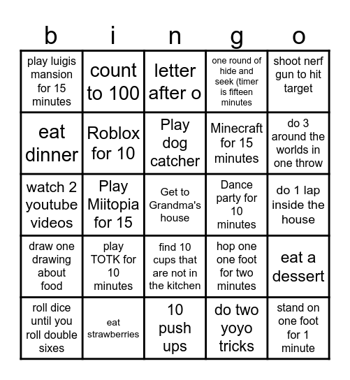 Bingo Card