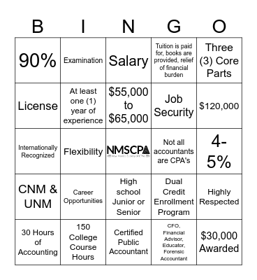 CPA BINGO Card