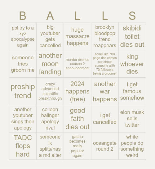 2024 FUUUUCK Bingo Card