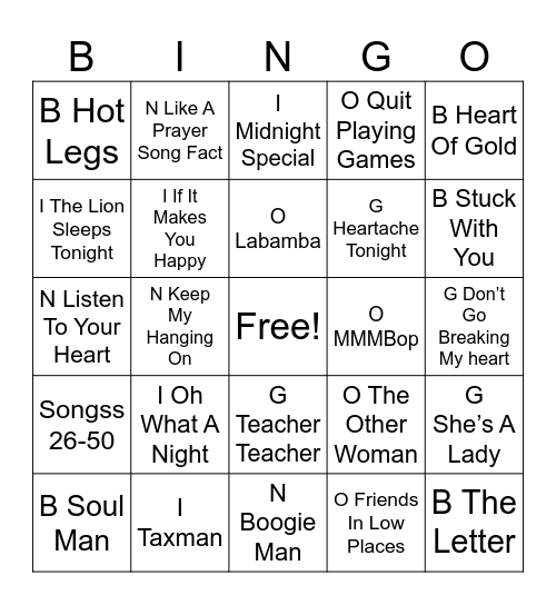 Test Of This   Rock N Bingo.com Bingo Card