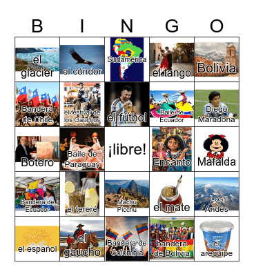 SUDAMÉRICA Bingo Card