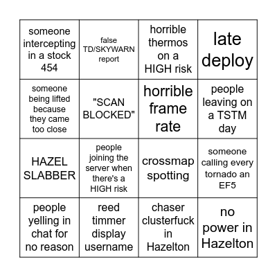 Twisted Bingo Card