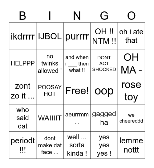 needyhenry bingo Card