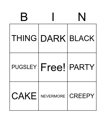 NAYA'S BIRTHDAY BINGO Card