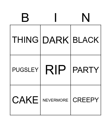 NAYA'S BIRTHDAY BINGO Card