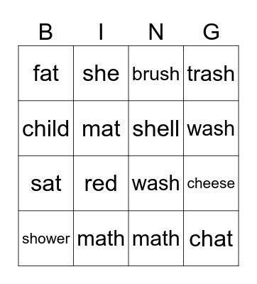 SH Review Bingo Card