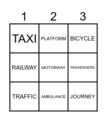 JOURNEY VOCABULARY Bingo Card