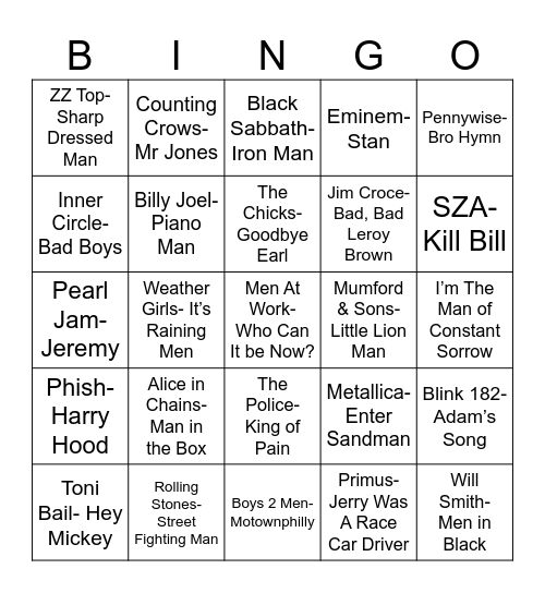 Radio Bingo Dudes-a-Plenty Bingo Card