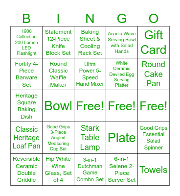 Lauren's Bridal Bingo Card