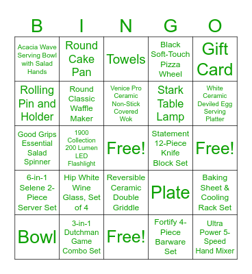 Lauren's Bridal Bingo Card