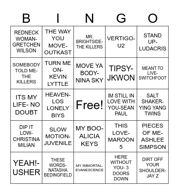 2004 REUNION Bingo Card