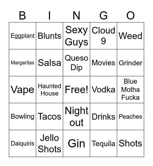 Night Out On The Town! Bingo Card
