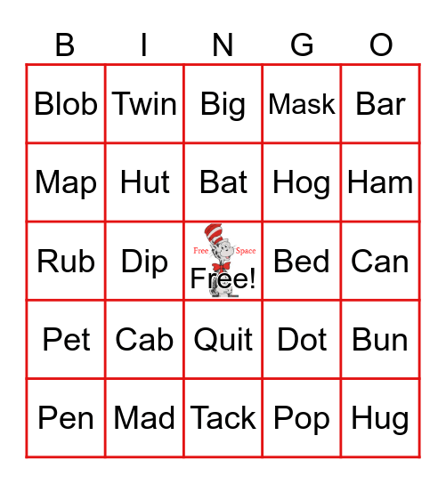 Dr. Seuss Rhyming Bingo! Bingo Card