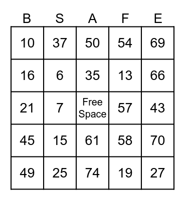 GXO Bingo Card