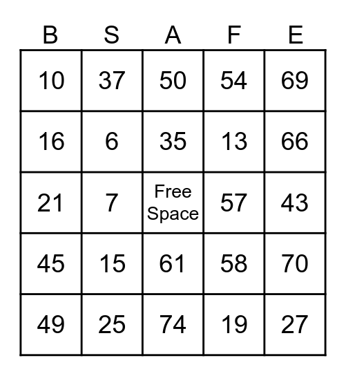 GXO Bingo Card