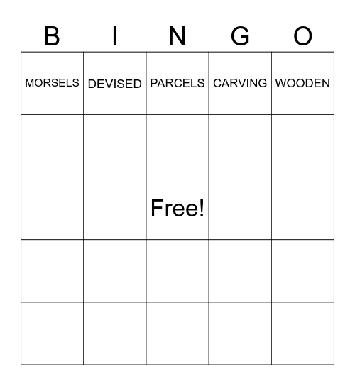 CATCH-UP FRIDAY Bingo Card