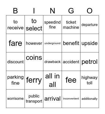 Bloggers 5 Unit 3 Bingo Card