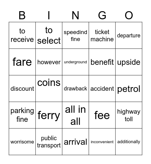 Bloggers 5 Unit 3 Bingo Card