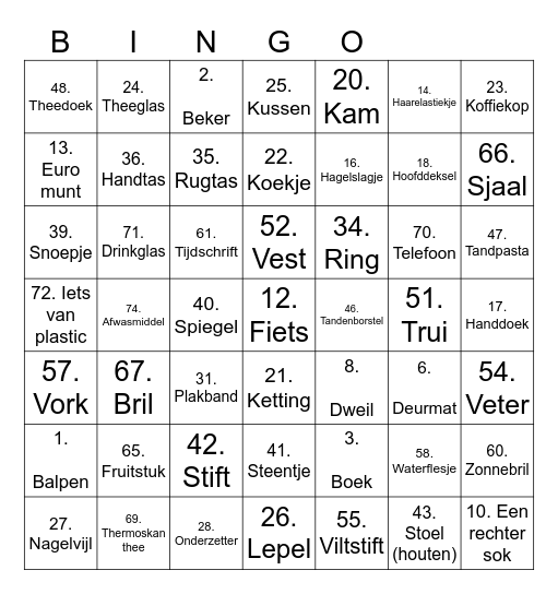 Levend Bingo Card