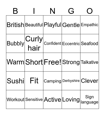FIFTY Bingo Card