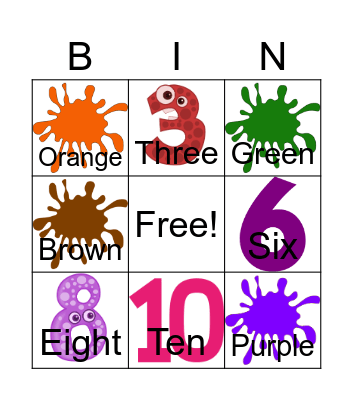 English Bingo Card
