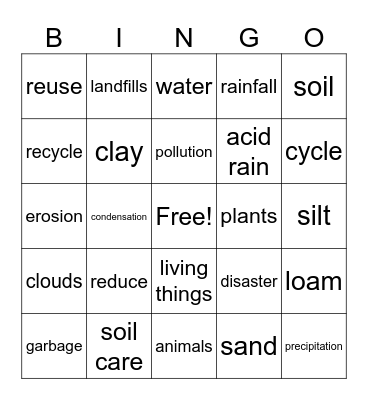 Science 4 Bingo Card