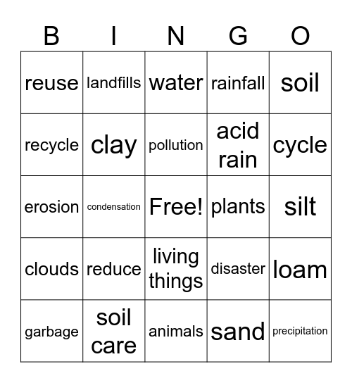 Science 4 Bingo Card