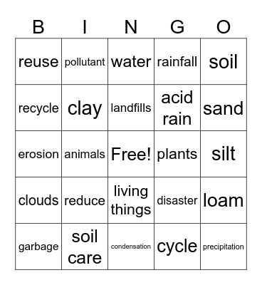 Science 4 Bingo Card