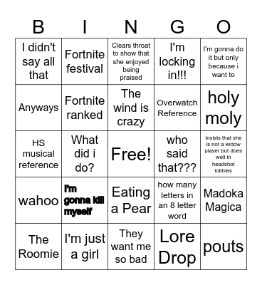 Mari Bingo Card