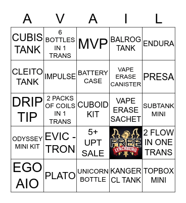 LYNCHBURG SALES BINGO Card