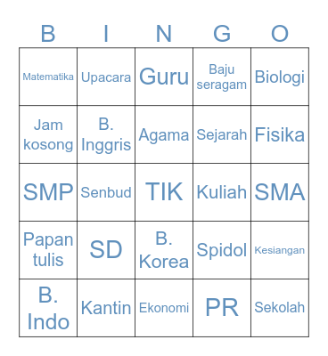 Laskar Bingo Card