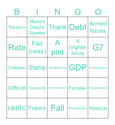 Speech Bingo March 24 Bingo Card